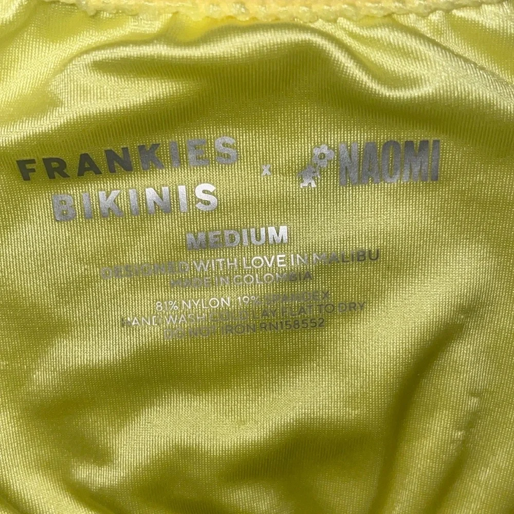 Frankies Bikinis SET NWOT Marina Satin Cheeky Btms(L) Carly Ruffle Satin Top (M)